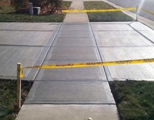 New sidewalk from concrete in Indianapolis, Indiana